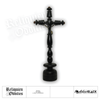 Das kleine Schwarze für den Altar (Gedrechseltes Standkreuz) - ANTIQUITÄT